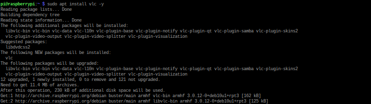 Install vlc in raspberry pi 4