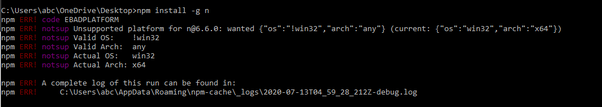 Node install error
