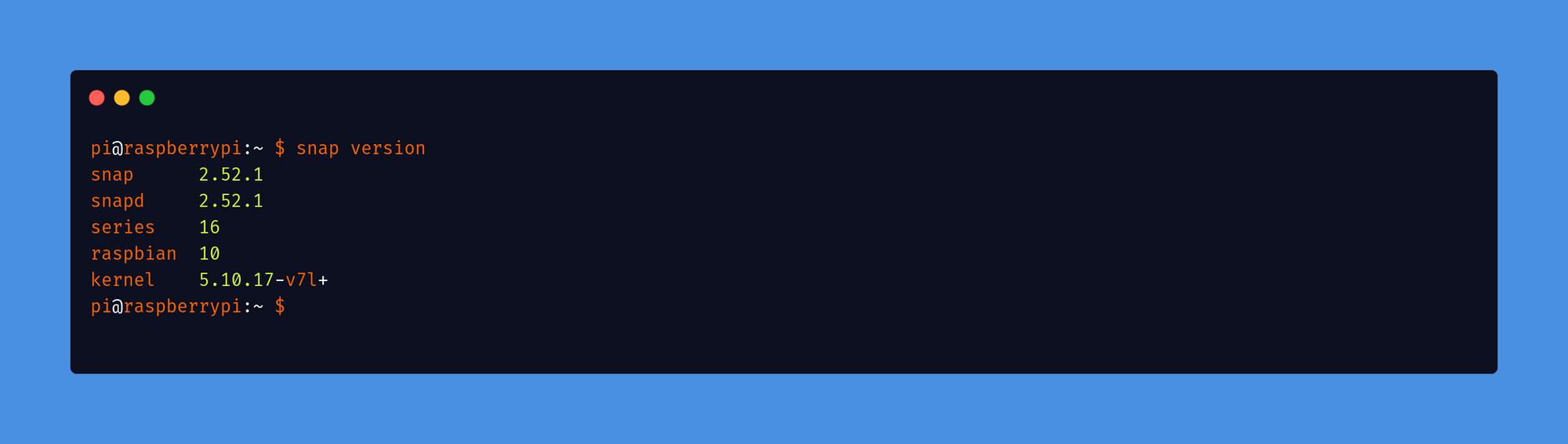 Check the version of snap installation packages